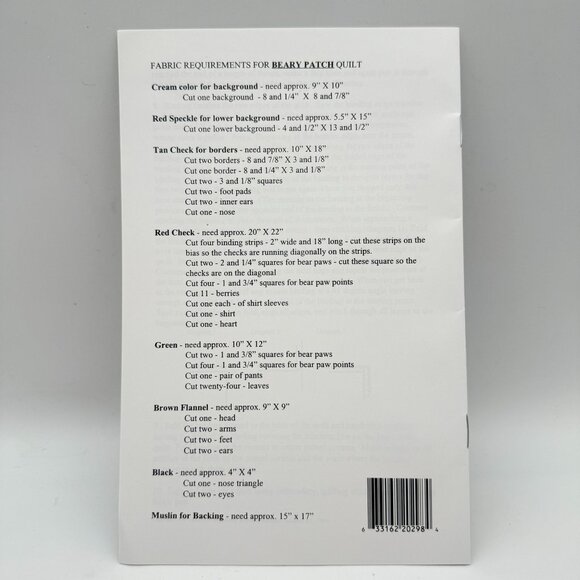 Beary Patch Applique Design Wallhanging Quilt Pattern By Rachels Of Greenfield - Picture 5 of 6